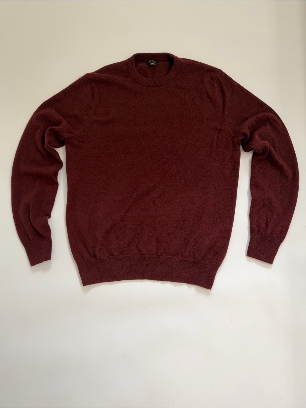 J.Crew Men’s 100% Cashmere Crewneck Sweater Burgundy Wine Size M